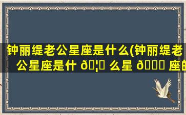 钟丽缇老公星座是什么(钟丽缇老公星座是什 🦊 么星 🐎 座的)